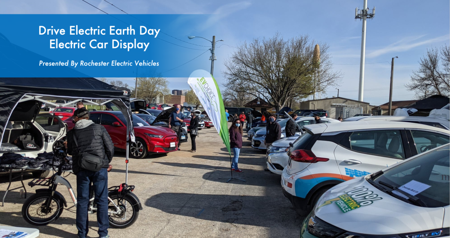 Drive Electric Earth Day 2022 Electric Car Display at Farmers Market